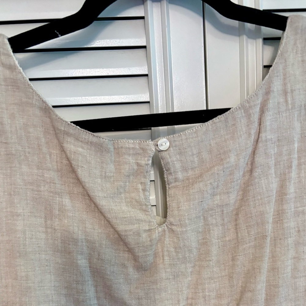 Krazy Kat Tan Ruffled Sleeveless Blouse - Picture 5 of 7